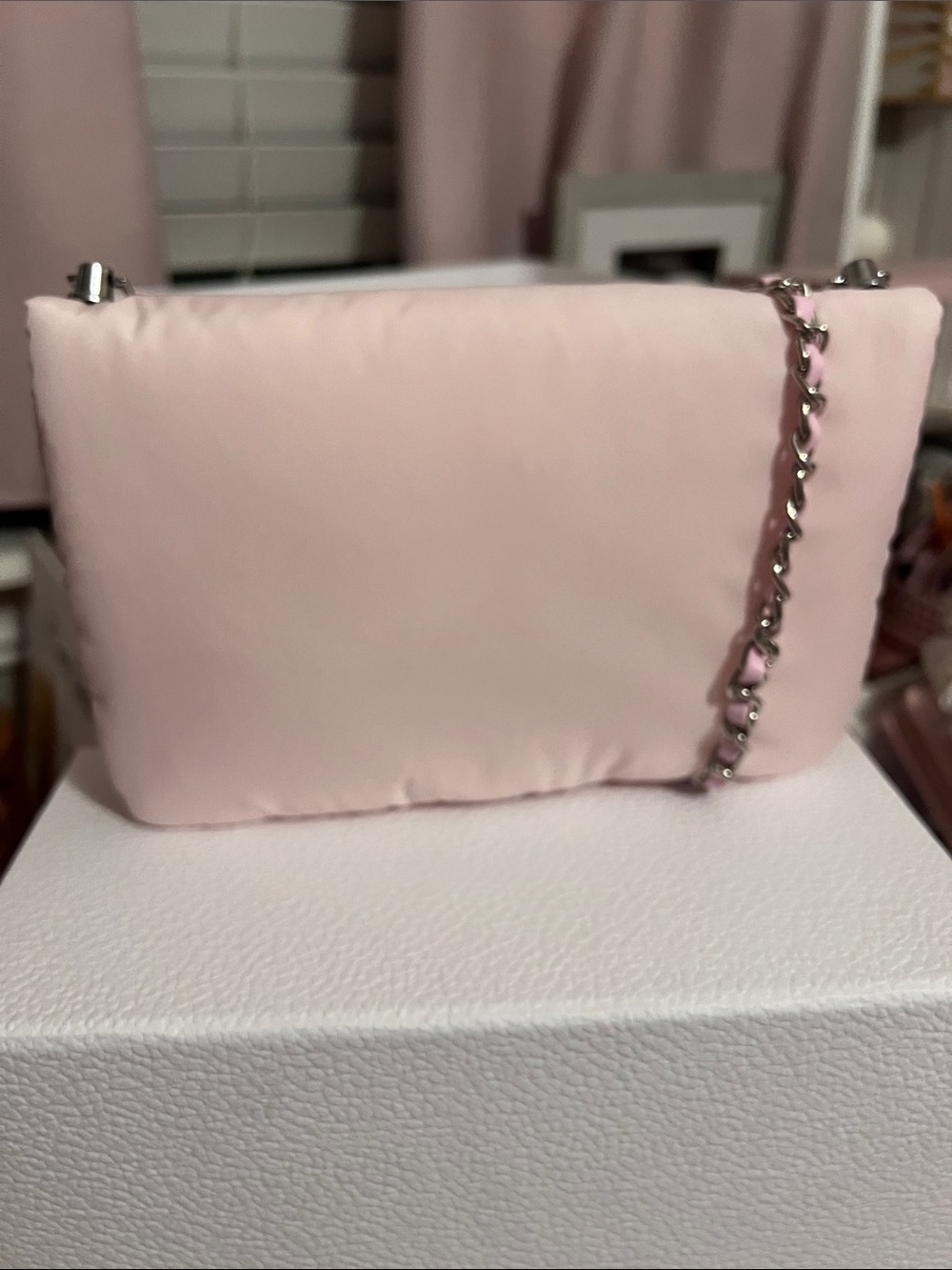 Dior Light Pink CD Flap Crossbody with Silver Chain - Picture 5 of 6